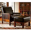 Leather Mission Oak Morris Chair